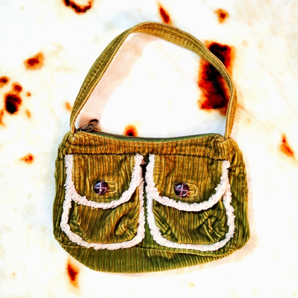 Vintage Y2K American Eagle Whimsygoth Boho Corduroy Mini Shoulder Bag